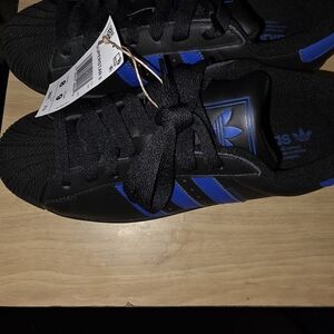 Adidas Black and Blue Sneakers